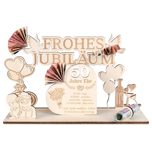 MINISONA Goldene Hochzeit Geschenke,50.Hochzeitstag Geschenke,Geschenkideen f&uuml;r das Goldene Hochzeitsjubil&auml;um (50 Jahre) - F&uuml;r Paare & Deko