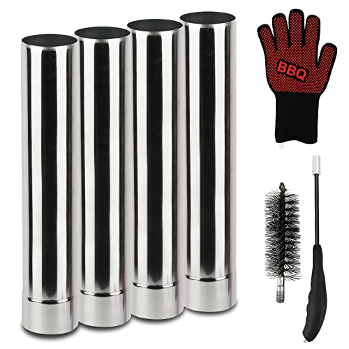 KOMCLUB 4Pcs 2.36in Stainless Steel Stove Pipe Chimney Extension Tube Set