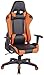 CLP Sedia Gaming Miracle V2 in Similpelle i Sedia Racing 2 Cuscini I Poltrona Girevole E Regolabile Max Carico 150KG, Colore:Nero/Arancione
