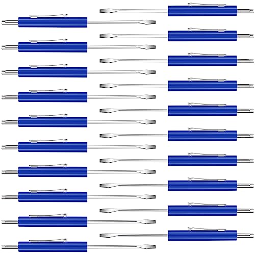 20 Pcs Pocket Screwdriver Double End Mini Screwdriver Set Dual-use Valve Core Removal Tool for Ring Doorbell Electricians Mechanicians Technicians Assemblers(Blue)