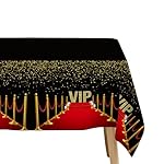 VIP Party Tablecloth Decorations - Disposable Movie Star Red Carpet Birthday Party Supplies Table Cover, Film Show VIP Pass Red Carpet Activity Prom Table Cloth - 3 Pack (54in x 108in) - Image 5