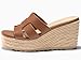 Coutgo Women's Wedge Sandals Platform Espadrille Heels Open Toe Strappy Slip On Casual Summer Slide Shoes, Brown, Size 7.5