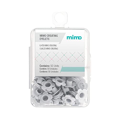 Mimo Ilhós Creating - Flor - Branco - 4,5 mm - 50 Unids - Ideal Para Projetos de Scrapbook, Tags Per