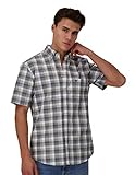  FYNCH-HATTON Hemd 13048131 - Kariertes Baumwoll-Hemd mit Halbarm Dusty Olive XL