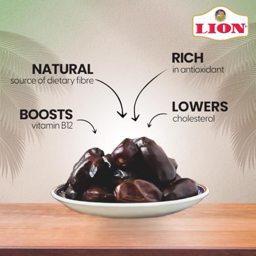 Image of Lion Dates Kimia Mazafati Dates, 1.5kg (500g x 3 Packs) - Premium Soft Khajoor /Khajur, Nutritious Dry Fruits Pack of 3
