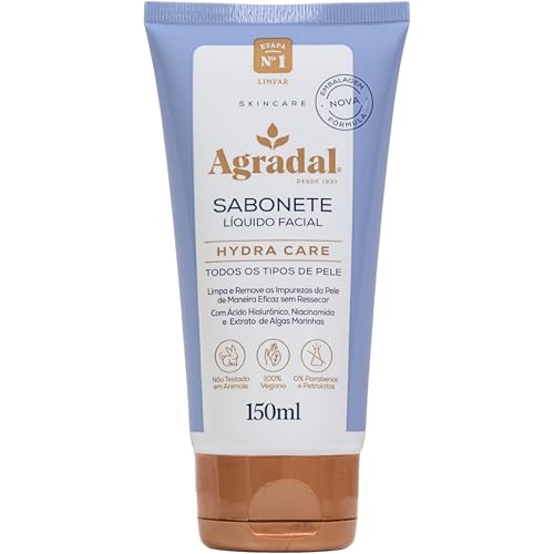 Agradal, Sabonete Líquido Facial Hydra Care com Ácido Hialurônico e Niacinamida, Para Todos os Tipos de Pele, 150ml