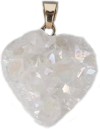 Colgante de cuarzo con revestimiento de titanio, colgante de piedra natural, piedra de cristal de piedra para hacer joyas, decoración de reiki