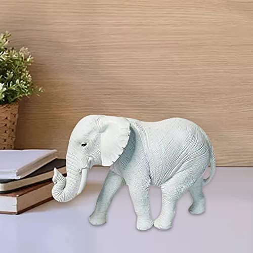 Statuette d'éléphant blanc en résine : idée cadeau déco de table - 8