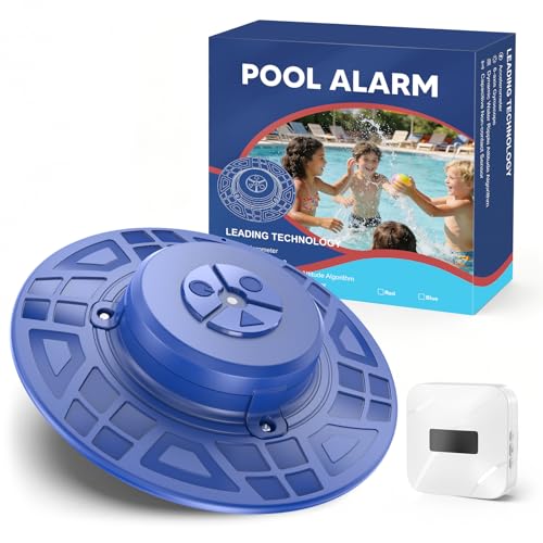 Pool Alarm for Inground & Above Ground Pools, 110dB Floating Pool Safety Alarm for Kids and Pets, 220 ft Wireless Receiver with Adjustable Sensitivity, No App or WiFi Required, Easy Setup (Light Blue)