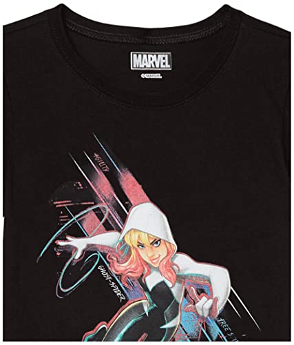 Marvel Little, Big Classic Ghost Spider Action Pose Girls Short Sleeve Tee Shirt2