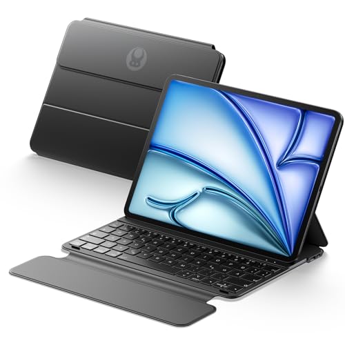 HOU für Tastatur iPad Air 11 Zoll M2/M3 & Air 5./4. Gen. & Pro 11 Zoll 4.–1. Gen. (2018–2022), Ultradünn, extragroßes Tr...