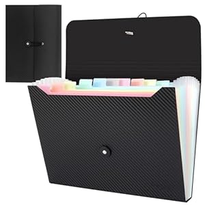 Uquelic Trieur | Lot de 1 Pièces | Extensible Pochettes pour Documents, Rangement Papier Administratif Accordéon Organiseur de Dossiers de Fichiers (macaron) (13 Compartiments)