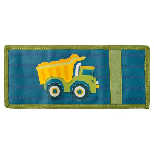 Image of Stephen Joseph, Kids Wallet, Tri-Fold Bi-Fold Wallet for Boys & Girls with Zipper Coin Pocket, Durable Polyester Small Wallet for Kids, Cute Designs for School & Travel, Blue Construction