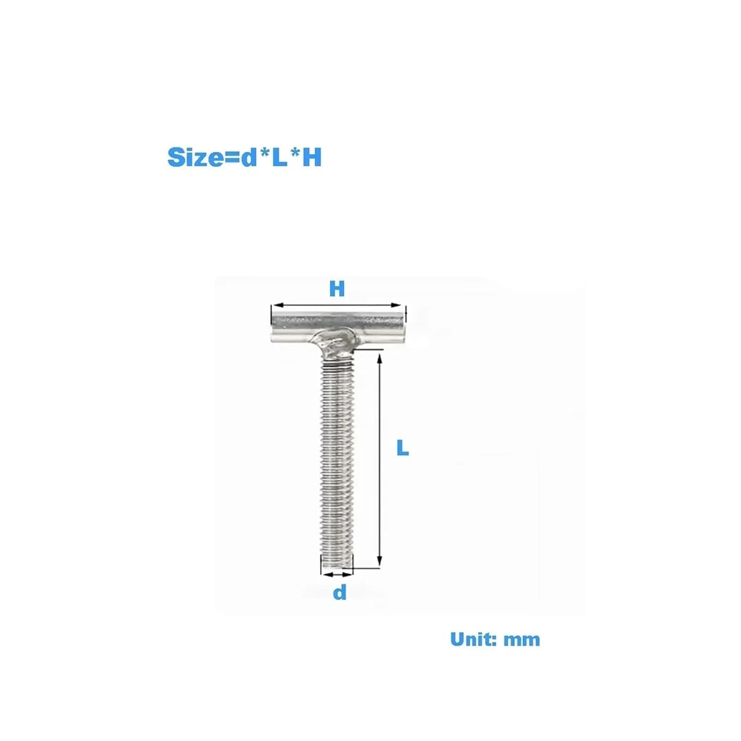 304 Stainless Steel T-Shaped Welding Screw/T-Shaped Bolt/Cylindrical Welding Bolt M5 M6 M8 M10 M12(1pcs M16x150x70)