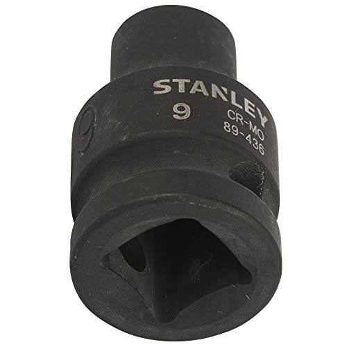 Image of STANLEY STMT89436-8B Chrome-Molybdenum Steel 6 Point Impact Socket 1 /2 inch 9 mm(Black)