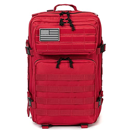 QT&QY 45L Military Tactical Backpacks Molle Army Assault Pack 3 Day Bug Out Bag Hiking Treeking Rucksack… - Image 3