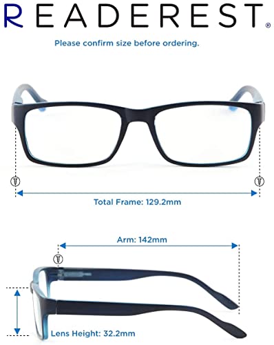 Readerest Blue Light Blocking Reading Glasses (Blue, 1.75 Magnification) - Computer Eyeglasses With Thin Reflective Lens, Antiglare, Eye Strain, Uv Protection, Stylish For Men And Women #TOP4