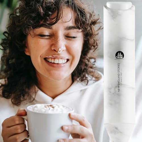 Image of Powerful Milk Frother Handheld Foam Maker, Mini Whisk Drink Mixer for Coffee, Cappuccino, Latte, Matcha, Hot Chocolate, No Stand, Marble