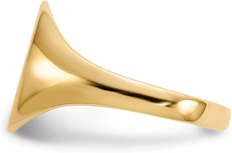 JewelryWeb 14k Yellow Gold Solid Brushed Polished Signet Ring Size 6 Ring for Women - Image 4