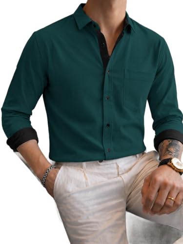 Image of Noble Monk Men's Full Sleeve Shirt | Casual Shirt for Men | Stylish Cotton Blend | Comfortable Everyday Wear | Button Down Clothing | Travel & Outdoor Apparel