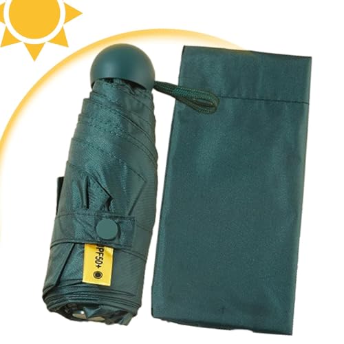 Genérico Mini Paraguas De Viaje Con Estuche,Paraguas de bolsillo para monedero | Bloqueador UV, protección UV compacta a prueba de viento, resistente al agua, viajes al aire libre para mujeres