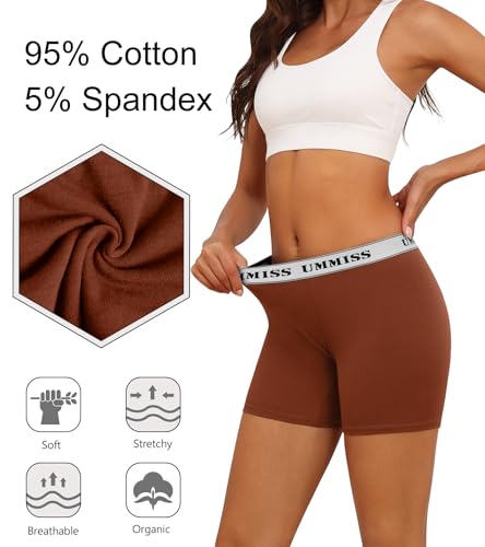 UMMISS Womens Boxer Briefs Underwear Boy Shorts Cotton Underwear Soft Anti Chafing Ladies Panties 4 Pack2