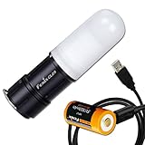 Fenix CL09 200 Lumen Multi-Color Compact Camping Lantern & USB Rechargeable Battery (Black) - Neutral White, Red, Green LEDs