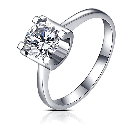 Bague moissanite en argent 925 pour femme avec pierres de zircon de qualité