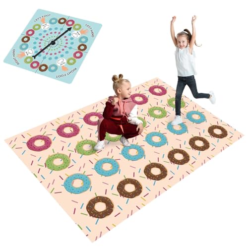 Drydiet Donut Party Game with 59 x 41 Inches Donut Mat Spinner Quadruped Piñata Decorations Candy Spa Party Game Sleepover Girls