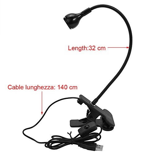 VIFERR Clip on Light Reading Lights,Desk Lamp with USB LED Desk Light - Image 3