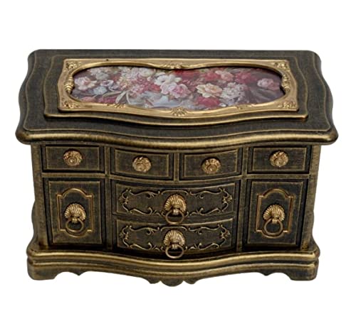 Boîte à bijoux rétro musicale de 3 couches pour organiser la chambre