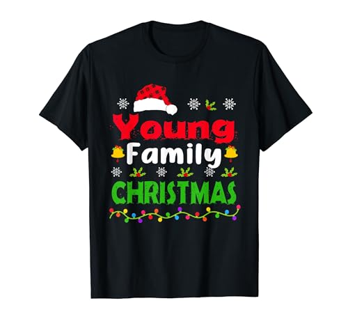 Personalised Young Family Christmas Matching Funny Xmas Camiseta