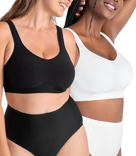 Image of SHAPERMINT Bralettes for Women with Support - Adjustable Wireless Support Bra, Full Coverage No Underwire Seamless Bra