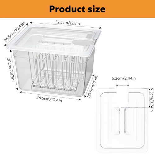 Cuiseur sous vide récipient transparent multifonction 11L avec grille et couvercle