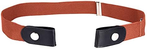 Buckle-Free Belt For Jean Pants,Dresses,No Buckle Stretch Elastic Waist Belt For Women/Men,No Bulge,No Hassle Waist Belt(Brown)