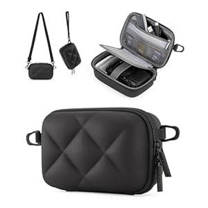 BAGSMART Digital Camera Case, Protective & Lightweight Camera Case with 2 Carrying Ways, Waterproof & Shockproof Small Camera Bag for Canon PowerShot/GoPro/Sony DSCW800/DSCW830 – Black