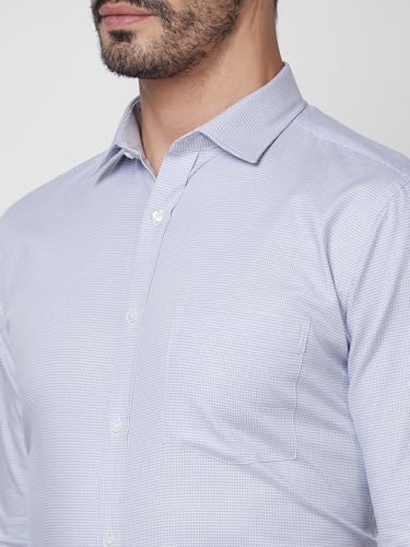 Image of Park Avenue Slim Fit Pure Cotton Checks Pattern Semi Cutaway Collar Formal Shirt