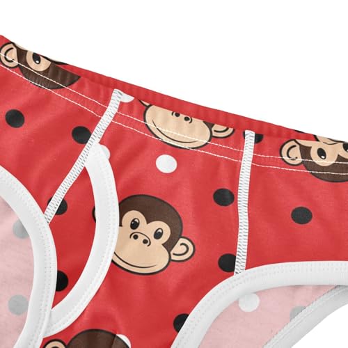 Monkey Faces Red Polka Dot Toddler Boy's Underwear 2T 202c11624