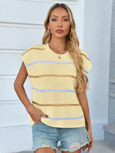 Image of GREAIDEA Womens Sweater Vest Cap Sleeve Business Casual Tops Work Shirts | Crewneck Knit Tank, Sleeveless Dressy Blouses, Office Outfits, Loose Pullover Top, 2026 Summer Fall Trendy Clothes