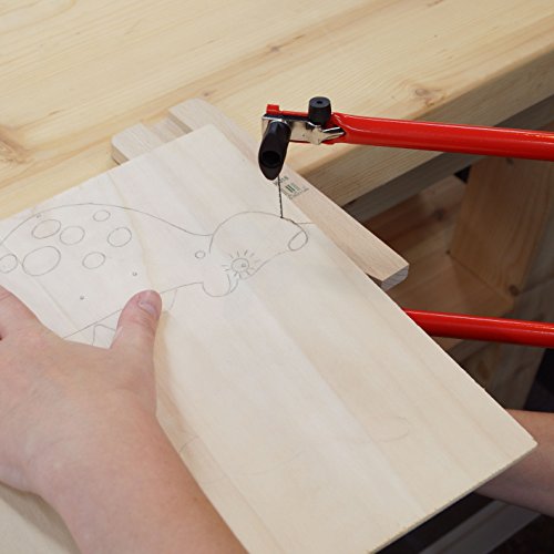 Connex Laubsägebogen - rot / schwarz - extra stark - Mit Holzgriff - Aus Stahlrohr / Laubsäge Holz / Feinsäge / Holzarbeiten / COX806001