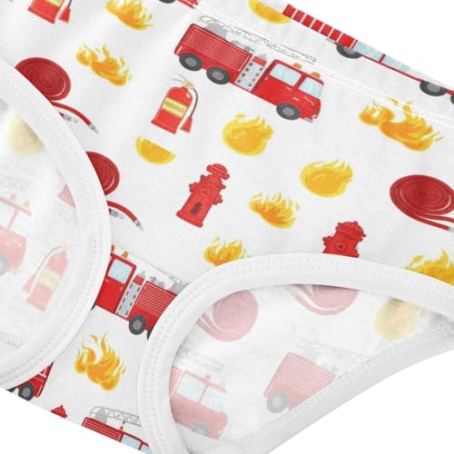 Joisal Cute Red Fire Trucks Panties Little Girl Toddler Girls Underwear Cotton Flower Underpants Briefs 2t4