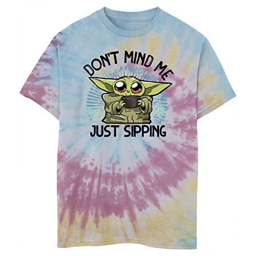 STAR WARS Mandalorian Just Sipping Boys Short Sleeve Tee Shirt
