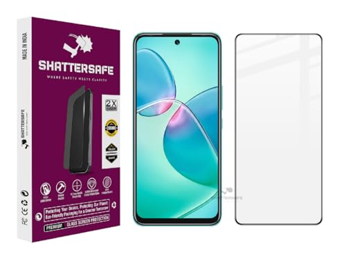 Image of Shattersafe Oleophobic Tempered Glass Screen Protector Compatible For Infinix Hot 12 Play [Pack of 1]. Edge To Edge Full Screen Protection With Easy Installation Kit & Case Friendly Fit.