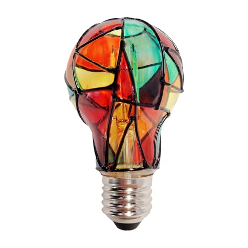 Genérico Bombilla de Vidrio de Colores,Mosaico E27 4W Luz LED de Colores para Navidad | de Bombilla Pintada para Hogar y Fiesta,Para Hogar Fiesta Armario Tienda Árbol Ventana Dormitorio