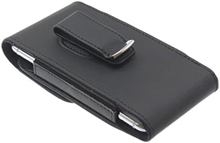 Miniatura 2 de Funda con clip para cinturón de cuero compatible con Motorola Moto Z4, funda para funda vertical de transporte, color negro para el modelo de