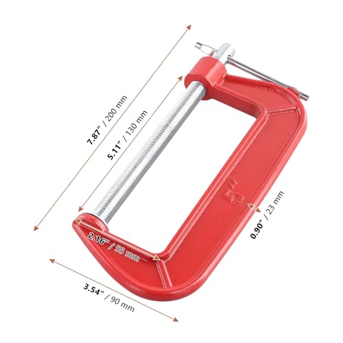 Pince G 12,7 cm en fonte rouge par lot de 4 avec ouverture 130 mm - 3