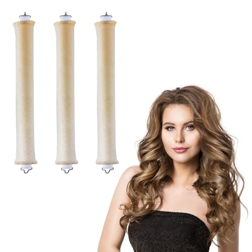 Conjunto De 3 Rulos Sin Calor Con Barras Flexibles Y Ganchos,rizador De Pelo Sin Calor， Rizador Sin Calor Para Todo Tipo De Cabello, Para Obtener Rizos Deslumbrantes Sin Dañar Tu Pelo Durante La Noche