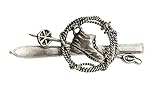 Made in Germany Schnabel-Schmuck Herren-Brosche Skiabzeichen Schi mit Stecken + Schuh in Seil Messing - 000712/V178