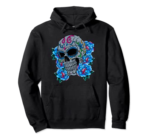 Teschio di zucchero Day Of The Dead Cool Bone Head Skulls Idea regalo Felpa con Cappuccio