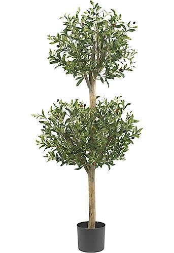 Nearly Natural 4.5ft. Olive Double Topiary Artificial Tree